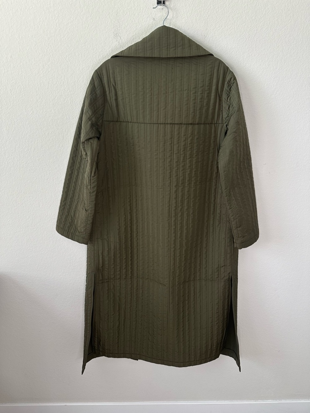 ALO YOGA Quilted Skyline Long Coat in Green Olive SZ XS/S - Picture 7 of 7